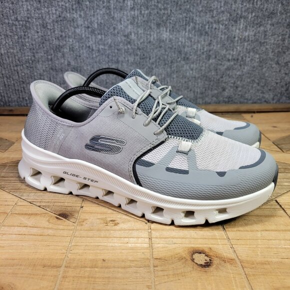 Skechers Slip-Ins Glide-Step Pro Mens 10.5 Gray Running Sneakers Shoes 232930 - Picture 1 of 11